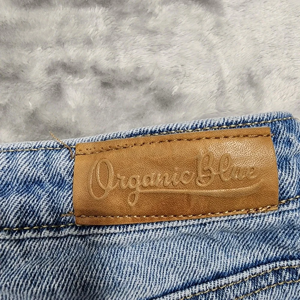 Organic Blue‎ Jeans Womens 7/28 Blue High Rise Relaxed Straight Carpenter Denim